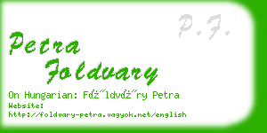 petra foldvary business card