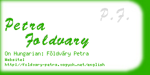 petra foldvary business card